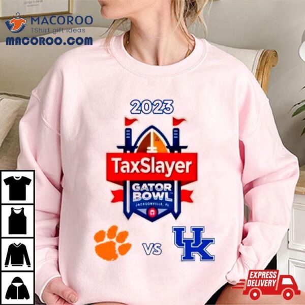 2023 Taxslayer Gator Bowl Clemson Tigers Vs Kentucky Wildcats Matchup Shirt