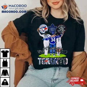 Toronto Sports Teams Vladimir Guerrero Jr Auston Matthews And Kyle Lowry Signatures Tshirt