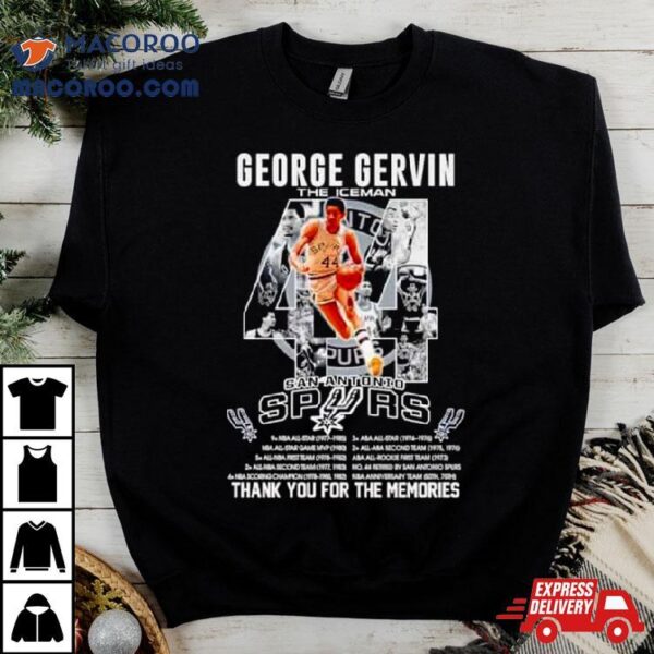 44 George Gervin The Iceman San Antonio Spurs Thank You For The Memories T Shirt