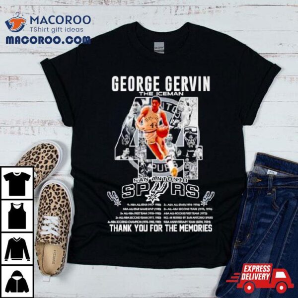 44 George Gervin The Iceman San Antonio Spurs Thank You For The Memories T Shirt