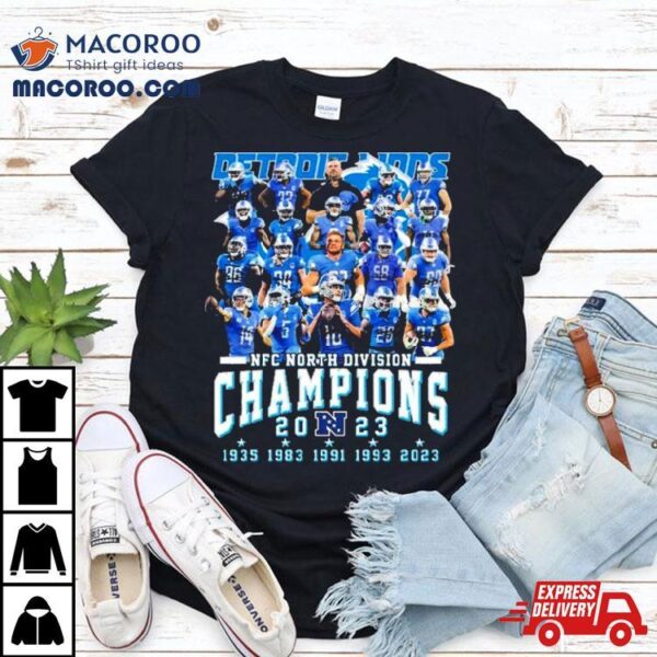 5 Time Nfc North Division Champions Detroit Lions Football Team Shirt