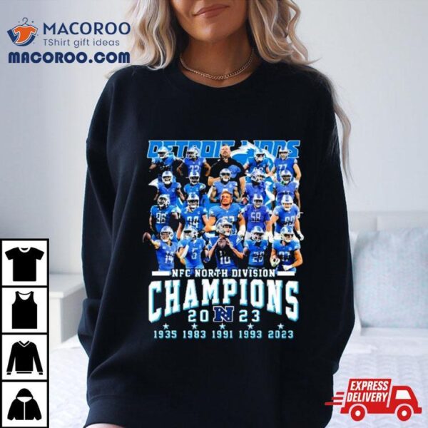 5 Time Nfc North Division Champions Detroit Lions Football Team Shirt