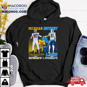 Hutchinson Michigan Wolverines On Saturdays Detroit Lions On Sundays Signatures Tshirt