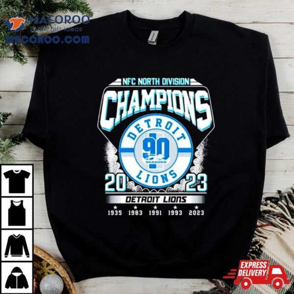 90 Season Detroit Lions 2023 Nfc North Division Champions Shirt