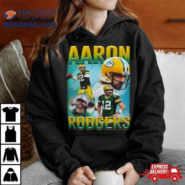 Aaron Rodgers New York Jets Aaron Rodgers Retro Jet 12 Graphic T Shirt