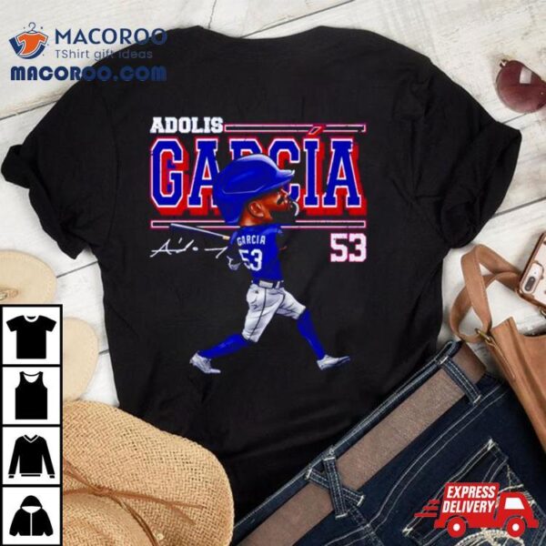 Adolis Garcia Texas Cartoon Signature Shirt