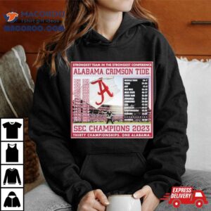 Alabama Crimson Tide Sec Football Conference Champions Schedule Tshirt