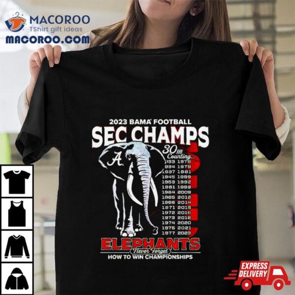 Alabama Crimson Tide Elephants Never Forget How To Win Championship Shirt