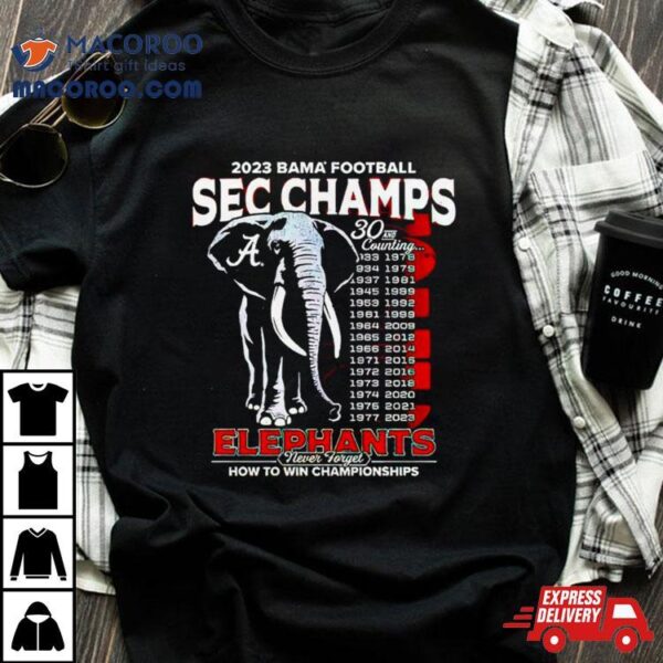 Alabama Crimson Tide Elephants Never Forget How To Win Championship Shirt