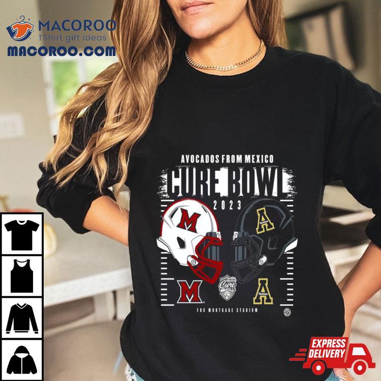 Appalachian State Mountaineers Vs Miami Redhawks  Avocados From Mexico Cure Bowl Fbc Mortgage Stadium Tshirt 