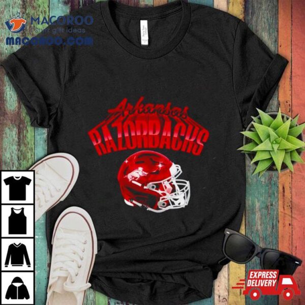 Arkansas Razorbacks Football Glossy Helmet Shirt