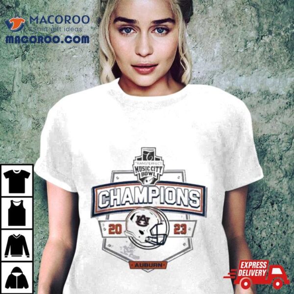 Auburn Tigers 2023 Music City Bowl Champions Helmet T Shirt