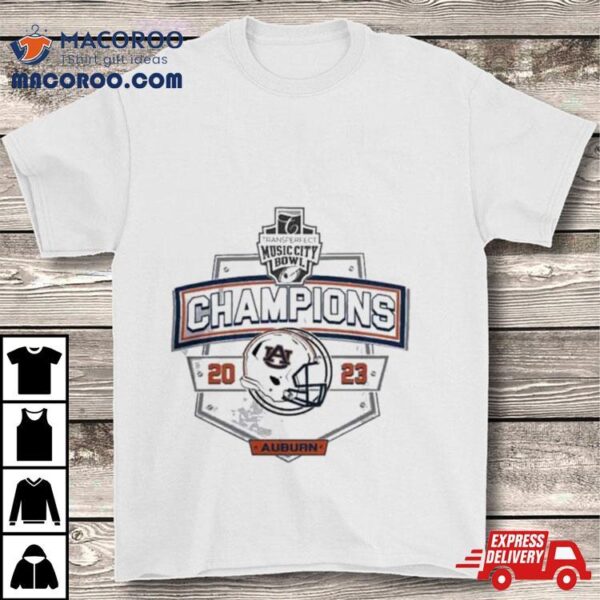 Auburn Tigers 2023 Music City Bowl Champions Helmet T Shirt