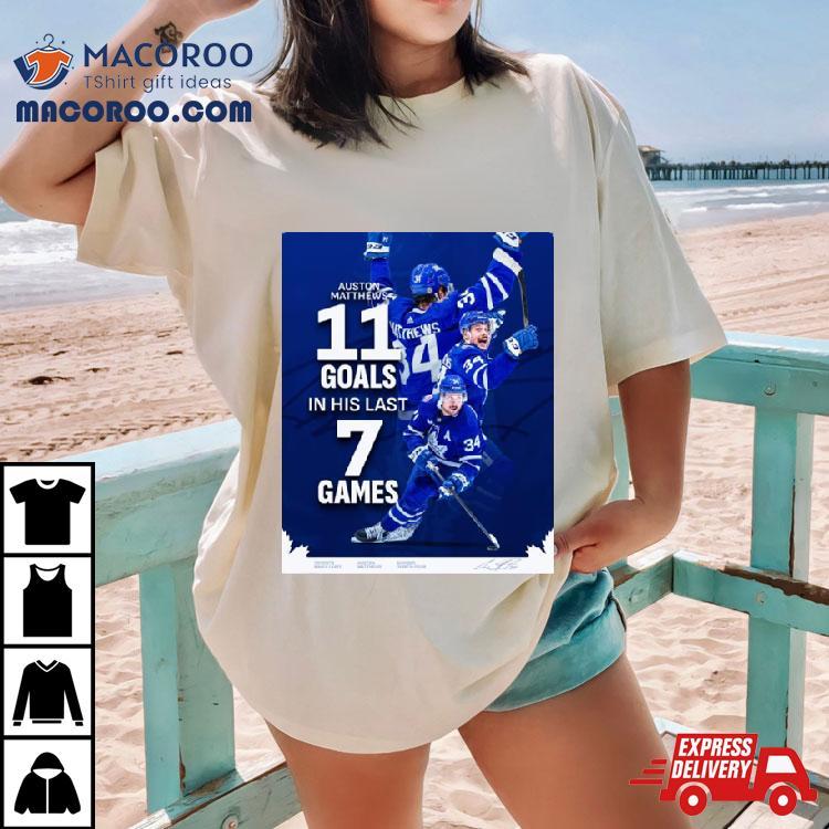 Auston Matthews 11 Goals In His Last 7 Games Shirt Auston Matthews 11 Goals In His Last 7 Games Shirt