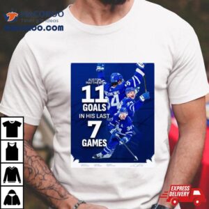 Auston Matthews 11 Goals In His Last 7 Games Shirt 1 Auston Matthews Goals In His Last Games Tshirt