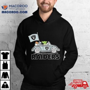 Baby Yoda Drive A Car Las Vegas Raiders Football Flag Logo Tshirt