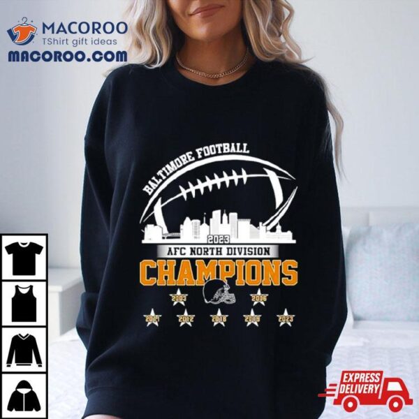 Baltimore Football Skyline 2023 Afc North Division Champions Shirt