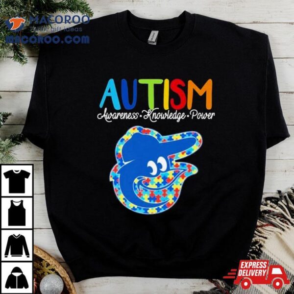 Baltimore Orioles Autism Awareness Knowledge Power Shirt