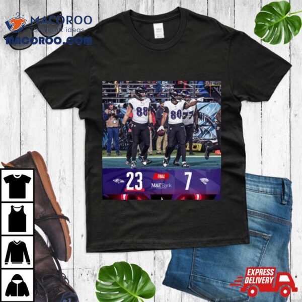 Baltimore Raven Win 23 7 Jaguars 2023 Nfl Game Final Score Shirt