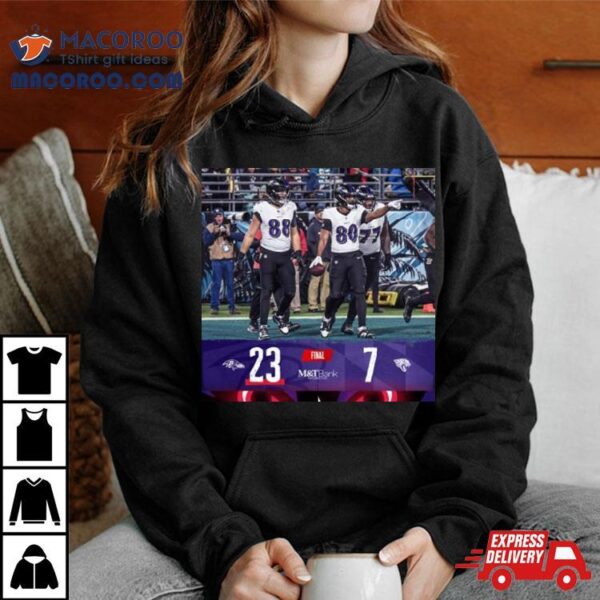 Baltimore Raven Win 23 7 Jaguars 2023 Nfl Game Final Score Shirt