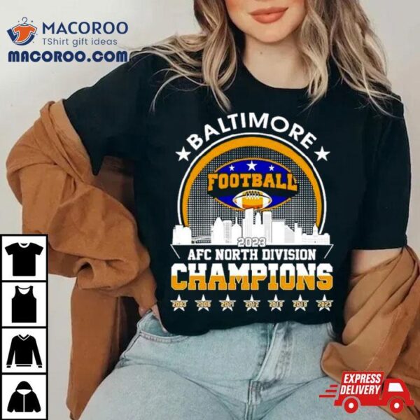 Baltimore Ravens Football 2023 Afc North Division Champions Skyline Shirt