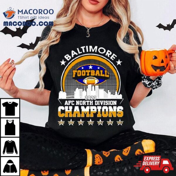 Baltimore Ravens Football 2023 Afc North Division Champions Skyline Shirt