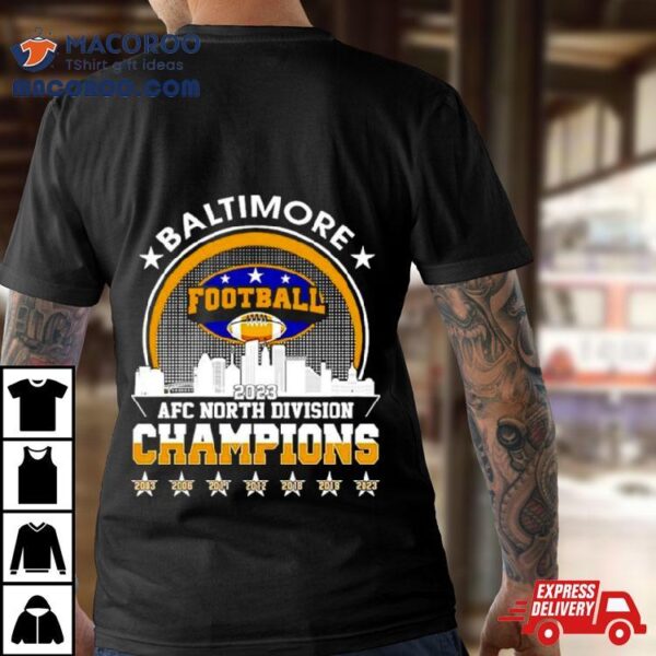 Baltimore Ravens Football 2023 Afc North Division Champions Skyline Shirt