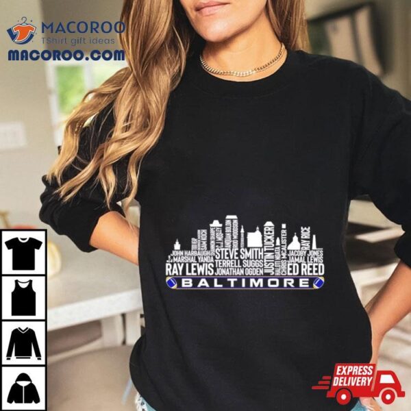 Baltimore Ravens Football Legend Baltimore City Skyline Shirt