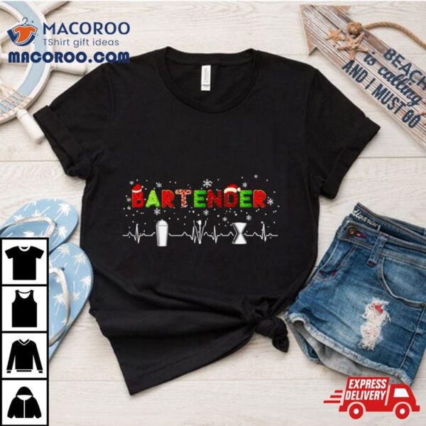 Bartender Heartbeat Christmas Shirt