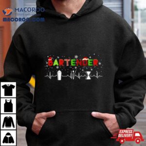 Bartender Heartbeat Christmas Tshirt