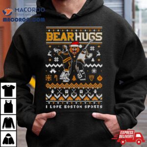 Bear Hug I Love Boston Sports Ugly Christmas Tshirt