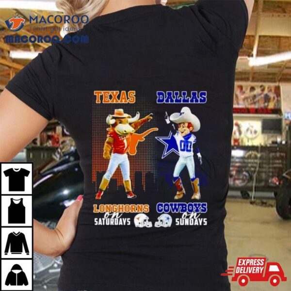 Bevo Texas Longhorns On Saturdays Rowdy Dallas Cowboys On Sundays T Shirt