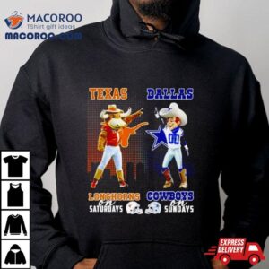 Bevo Texas Longhorns On Saturdays Rowdy Dallas Cowboys On Sundays Tshirt