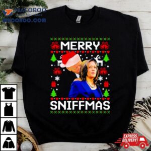 Biden And Kamala Harris Merry Sniffmas Ugly Tshirt