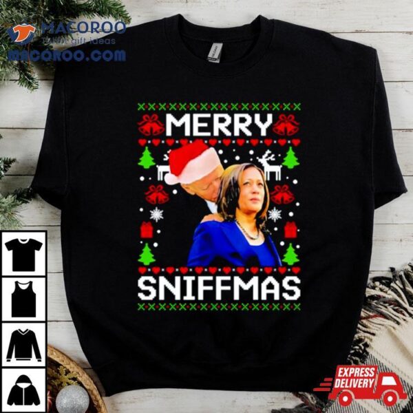 Biden And Kamala Harris Merry Sniffmas Ugly Shirt