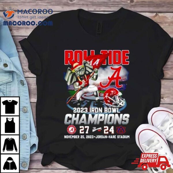 Big Ai Roll Tide 2023 Iron Bowl Champions Alabama Crimson Tide 27 24 Auburn T Shirt