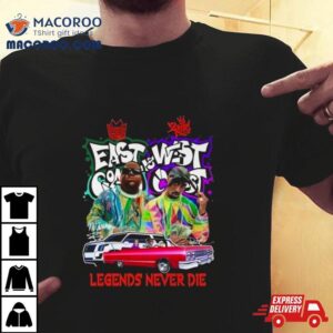 Biggie Smalls East Coast Vs Tupac Shakur West Coast Legends Never Die Tshirt