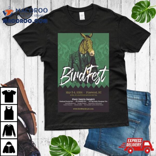 Birdfest Music Festival Pinewood Sc Wildlife Education Center May 3 4 2024 T Shirt