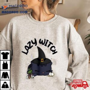 Black Cat Lazy Witch Shirt