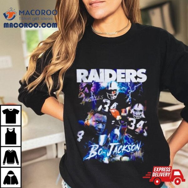 Bo Jackson Los Angeles Raiders Lightning Vintage Shirt