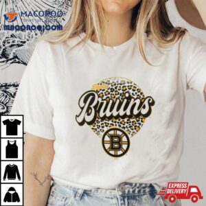 Boston Bruins Nhl Personalized Leopard Print Logo Shirt