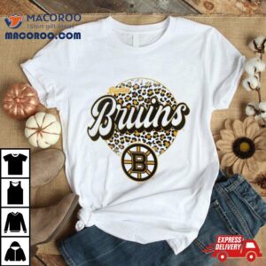 Boston Bruins Nhl Personalized Leopard Print Logo Tshirt