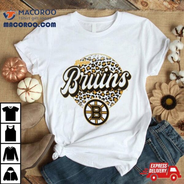 Boston Bruins Nhl Personalized Leopard Print Logo Shirt