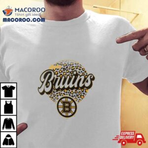 Boston Bruins Nhl Personalized Leopard Print Logo Tshirt