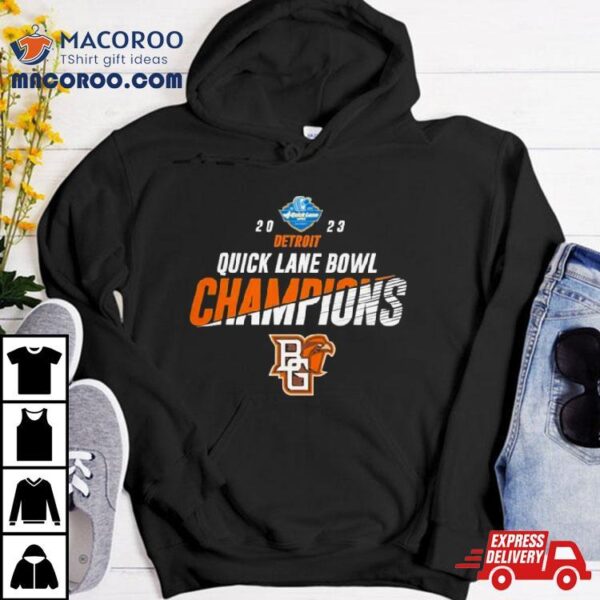 Bowling Green Falcons 2023 Quick Lane Bowl Champions Logo T Shirt