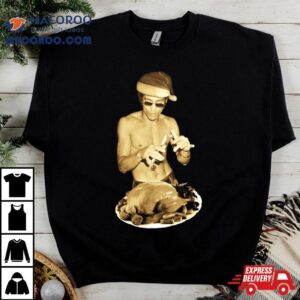 Bruce Lee Eating Christmas Dinner Tshirt