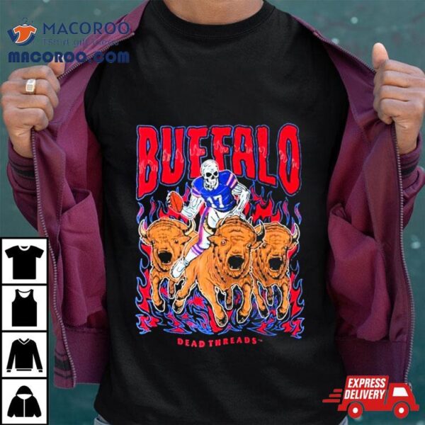 Buffalo Bills Football Skeleton Dead Threads T Shirt