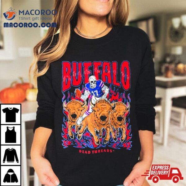 Buffalo Bills Football Skeleton Dead Threads T Shirt