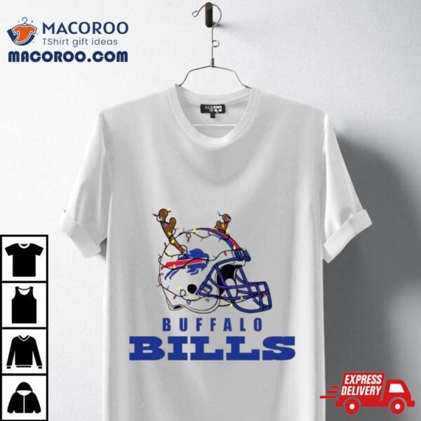 Buffalo Bills Helmet Deer Antlers Christmas T Shirt