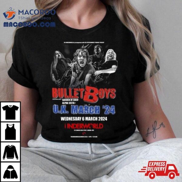 Bullet Boys Uk March 2024 Tour Shirt